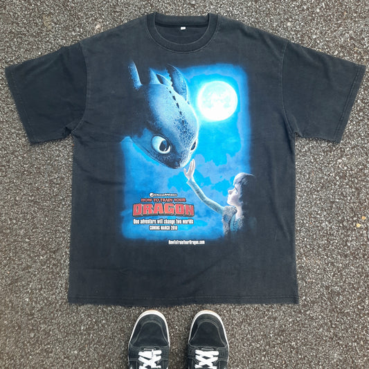 toothless & hiccup enzyme wash tee