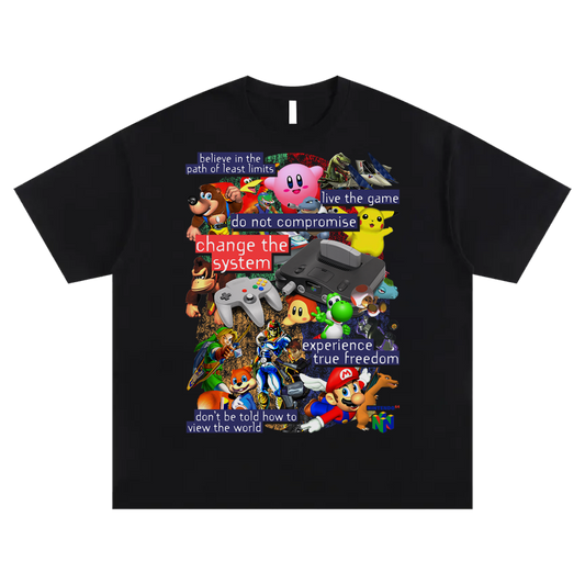 change the system black tee