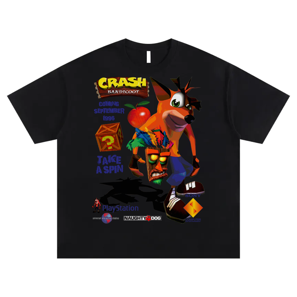 take a spin black tee