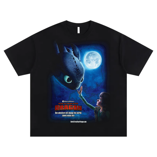 toothless & hiccup black tee