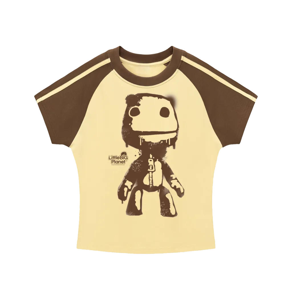 stamp bodycon raglan tee