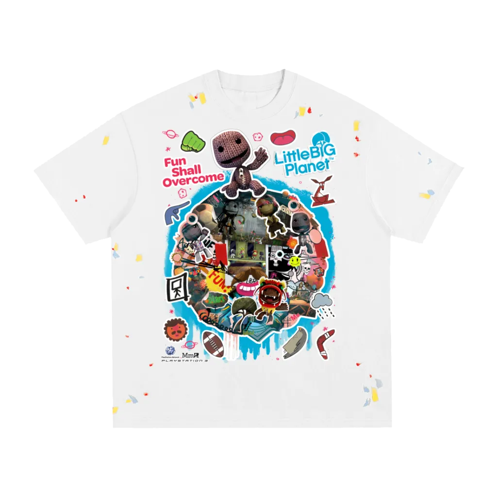 fun shall overcome paint splatter tee