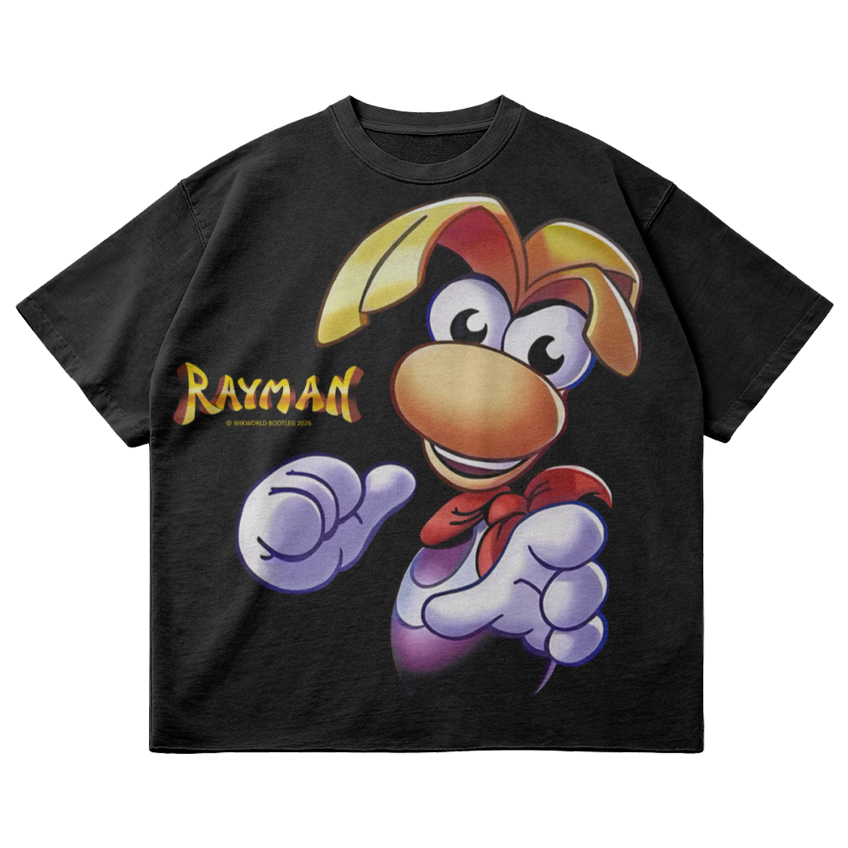 RAYMAN JUMBO PRINT raw hem tee