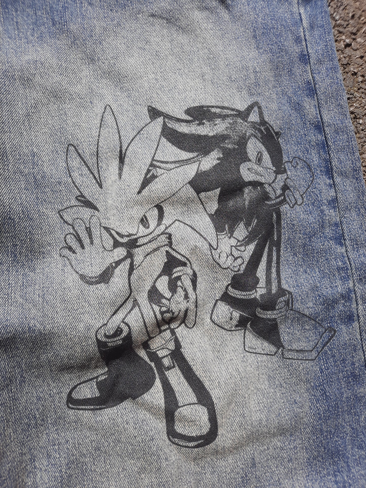2006 vintage wash jorts (black print)