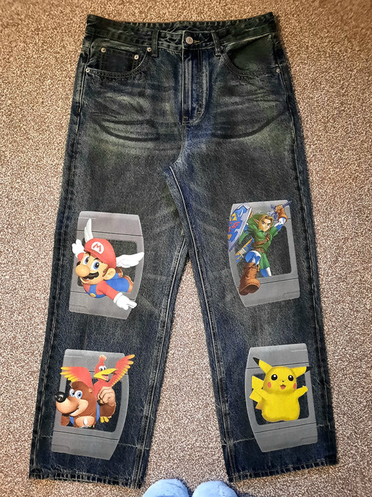64 bit vintage wash jeans