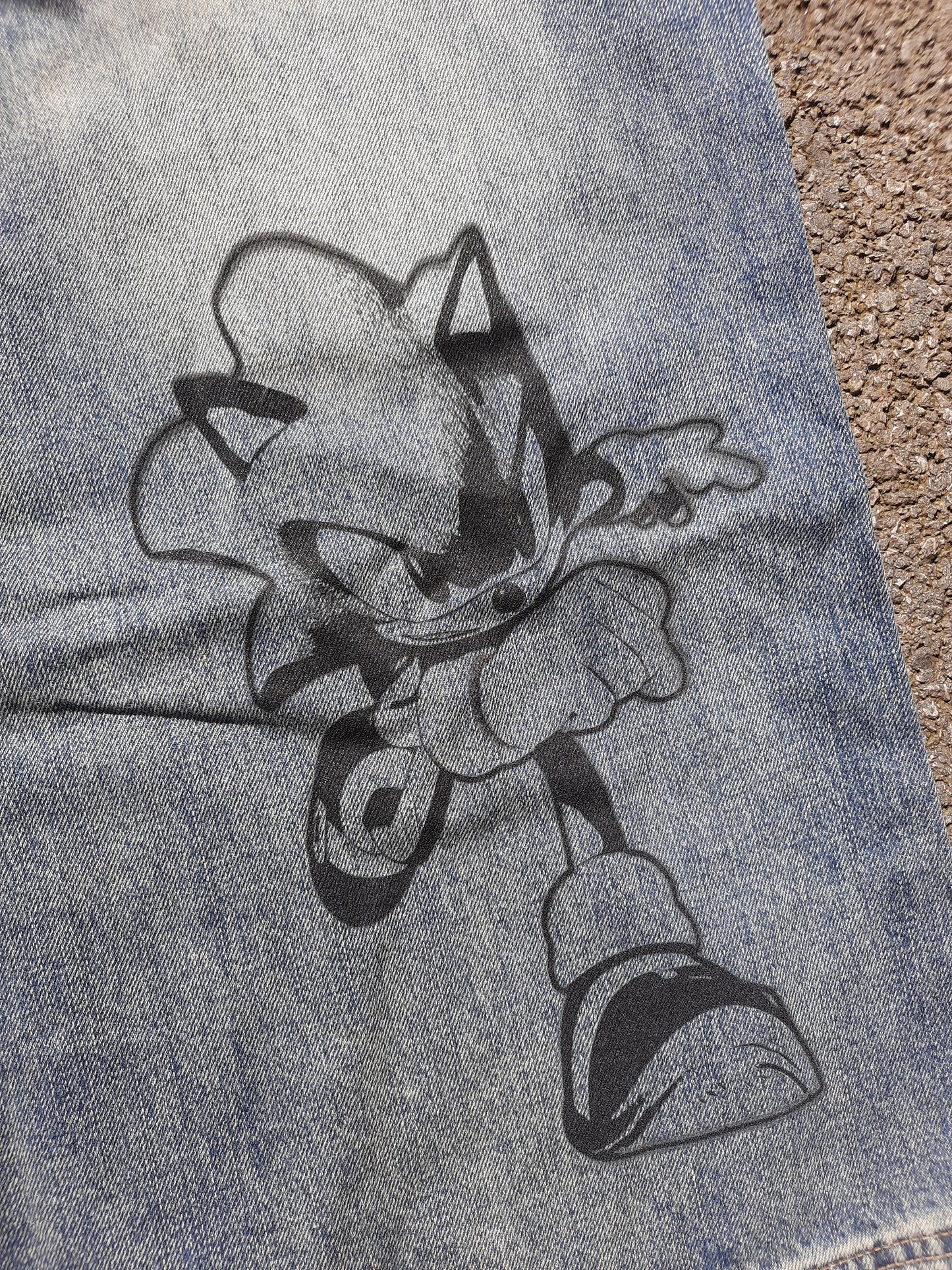2006 vintage wash jorts (black print)