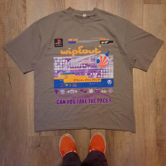 TAKE THE PACE raw hem tee