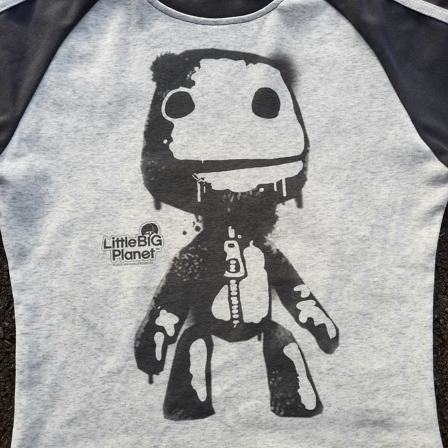 stamp bodycon raglan tee