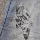 2006 vintage wash jorts (black print)
