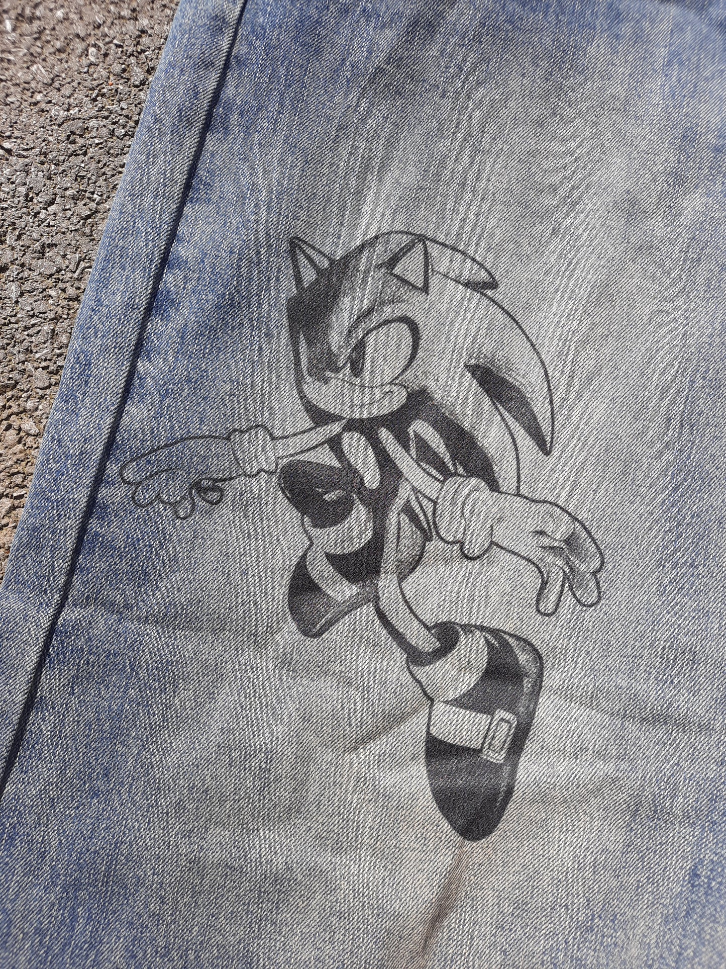 2006 vintage wash jorts (black print)