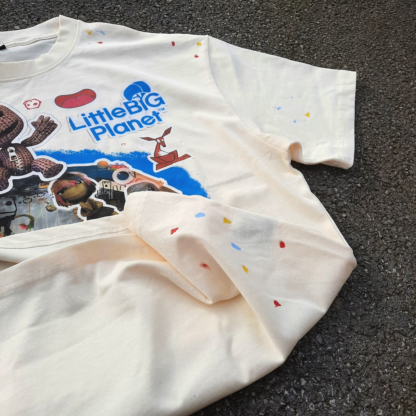 fun shall overcome paint splatter tee