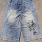 2006 vintage wash jorts (black print)