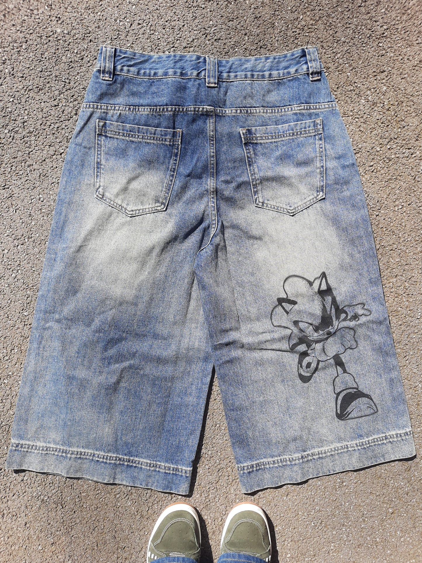 2006 vintage wash jorts (black print)